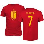 Emprime Baski De Bruyne Belgien Fußball Sportler #7 Fußballtrikot-Stil Shirt Herren Jugend T-Shirt (Rot, L)