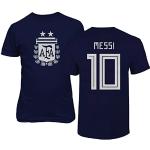 Emprime Baski Messi Argentinien Fußball Leo #10 Fußballtrikot-Stil Shirt Herren Jugend T-Shirt (Navy, 2XL)