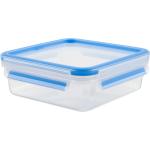 Emsa CLIP & CLOSE Frischhaltedose 0,85 Liter transparent/blau, quadratisch