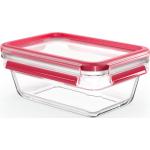 Rote Emsa clip & close Rechteckige Frischhaltedosen aus Glas auslaufsicher 
