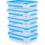 Blaue Emsa clip & close Frischhaltedosen aus Kunststoff mit Deckel 5-teilig 