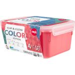 EMSA N10309 Clip & Close Color Edition 4-tlg. Frischhaltedosen-Set Transparent/Koralle