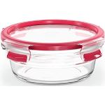 Reduzierte Rote Emsa clip & close Runde Frischhaltedosen aus Glas mit Deckel 