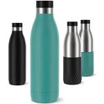 Emsa N31110 Bludrop Color Trinkflasche | 0,7 Liter | 100 % dicht | Quick-Press Verschluss | Ergonomischer 360° Trinkgenuss |12h warm, 24h kühl | spülmaschinenfest | Edelstahl | Petrol