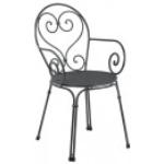 Reduzierte Graue Romantische EMU Gartenmöbel Pigalle Gartenstühle Schmiedeeisen aus Eisen stapelbar Breite 0-50cm, Höhe 0-50cm, Tiefe 0-50cm 