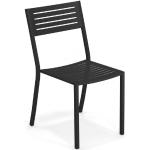 Schwarze EMU Gartenmöbel Segno Designer Stühle pulverbeschichtet aus Stahl 