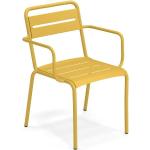 Reduzierte Safrangelbe Moderne EMU Gartenmöbel Star Designer Stühle aus Metall mit Armlehne Breite 50-100cm, Höhe 50-100cm, Tiefe 50-100cm 