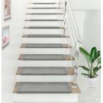 Reduzierte Hellgraue Rechteckige Stufenmatten & Stufenteppiche matt selbstklebend 15-teilig 