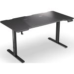 Schwarze Gaming Tische aus Massivholz höhenverstellbar Breite 100-150cm, Höhe 100-150cm, Tiefe 50-100cm 