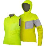 Gelbe Wasserdichte Atmungsaktive Endura Luminite 3 in 1 Jacken & Doppeljacken aus Polyester mit Reflektoren für Damen Größe XL 