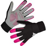 Violette Gefütterte Handschuhe aus Frottee für Damen Größe L für den für den Winter 