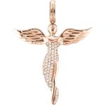 Silberne Engel Anhänger Glänzende aus Rosegold mit Zirkonia handgemacht für Damen 