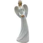 Weiße 30 cm Engelfiguren mit Engel-Motiv aus Kunststein 