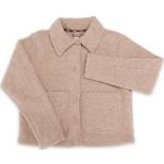 Beige Mini Kurzjacken & Cropped-Jackets aus Wolle für Damen Größe L 