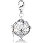Silberne Engelsrufer Charms mit Ornament-Motiv glänzend für Damen 2-teilig 