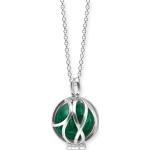 Grüne Engelsrufer Silberketten mit Namen aus Silber mit Malachit für Damen 