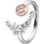 Reduzierte Silberne Elegante Engelsrufer Bicolor Ringe aus Silber mit Zirkonia mit Zertifikat für Damen 