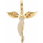 Goldene Engelsrufer Engel Anhänger aus Silber mit Zirkonia handgemacht für Damen 