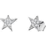 Silberne Sterne Engelsrufer Sternohrstecker aus Silber mit Zirkonia für Damen 