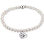 Weiße Engelsrufer Bettelarmbänder & Sammelarmbänder aus Silber mit Echte Perle für Damen 