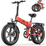 ENGWE Engine X Faltbar E Bike 250W Elektrofahrräder 20" x 4.0 Fat Bike faltbares E-Mountainbike mit 48 V 13Ah Batterie abnehmbar - 25 km/h bis zu 120 km Reichweite (Rot)