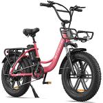 ENGWE L20 E-Bike Damen Elektrofahrrad mit 20'' ×4.0'' Fat Tire, 48V 13Ah herausnehmbarer Akku Range 40-120 km ebike, 7-Gang-All-Terrain electric bike für City Travel Urban (Rosa)