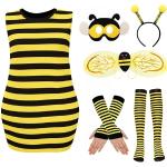 Reduzierte Gelbe Gestreifte Bienenkostüme für Damen 