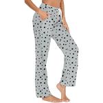 Graue Sterne Pyjamahosen lang aus Baumwollmischung für Damen Größe XXL für den für den Herbst 