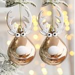 Champagnerfarbene Christbaumkugeln & Weihnachtsbaumkugeln glänzend aus Kunststoff 
