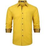 Gelbe Langärmelige Kentkragen Hemden mit Kent-Kragen für Herren Größe XXL 