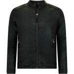 Reduzierte Schwarze Mini Kurze Lederjacken mit Reißverschluss aus Leder für Herren Größe XL 