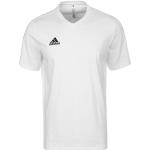 Reduzierte Weiße adidas Performance V-Ausschnitt T-Shirts aus Baumwolle für Herren Größe XL 