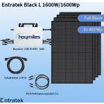 Entratek Black L |Balkonkraftwerk 1600 W Komplettset|Full Black | HMS-1600&Suntech400