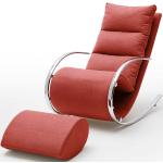 Rote Moderne Topdesign Relaxsessel mit Hocker aus Stoff Breite 50-100cm, Höhe 100-150cm, Tiefe 100-150cm 