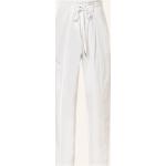 Reduzierte Weiße Bundfaltenhosen mit Reißverschluss aus Baumwolle für Damen Größe S 