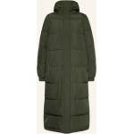 Reduzierte Dunkelgrüne Gesteppte envii Stehkragen Damensteppmäntel aus Polyester mit Kapuze Größe S für den für den Winter 
