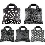 Envirosax Wiederverwendbare Tasche aus Polyester, Einkaufstasche, Set mit 5 einfarbigen Designs, wasserabweisend, schwarz und weiß, Einheitsgröße