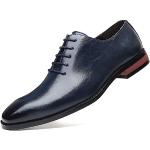Blaue Business Spitze Hochzeitsschuhe & Oxford Schuhe mit Schnürsenkel aus Leder leicht für Herren Größe 43 