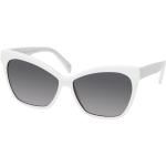 Weiße Cateye Sonnenbrillen aus Kunststoff für Damen 