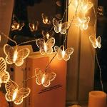 Schmetterlingslichterketten mit Weihnachts-Motiv aus Kupfer batteriebetrieben 