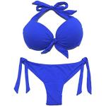 Blaue Push Up Bikinis in 75C mit Bügel für Damen Übergrößen 