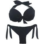 Schwarze Push Up Bikinis in 75C mit Bügel für Damen Größe XXL 
