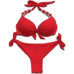 Rote Push Up Bikinis in 75C mit Bügel für Damen Größe L 
