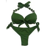 Armeegrüne Push Up Bikinis in 75C mit Bügel für Damen Größe XXL 