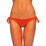 Korallenrote Unifarbene Bikinihosen zum Binden ohne Verschluss aus Nylon für Damen Größe L 