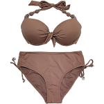 Reduzierte Khakifarbene Push Up Bikinis in 75C für Damen Größe M 2-teilig 
