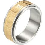 Epinki Ringe Verlobung Herren 8MM, Yin Yang Mantra Ring Pärchenringe Herren Ringe, Edelstahl Ringe Gold Mann, Größe 54 (17.2)