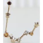 Goldene Nachhaltige Runde Diamant Ohrringe mit Löwen-Motiv aus Gold 14 Karat mit Citrin für Damen 