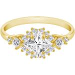Gelbe Nachhaltige Runde Verlobungsringe & Antragsringe glänzend aus Gelbgold 14 Karat mit Diamant Größe 57 