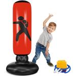 EQARD Aufblasbarer Boxsack für Kinder 157cm Freistehender Boxsack für Sofortiges Zurückprallen Boxsäcke zum Üben von Karate Taekwondo MMA